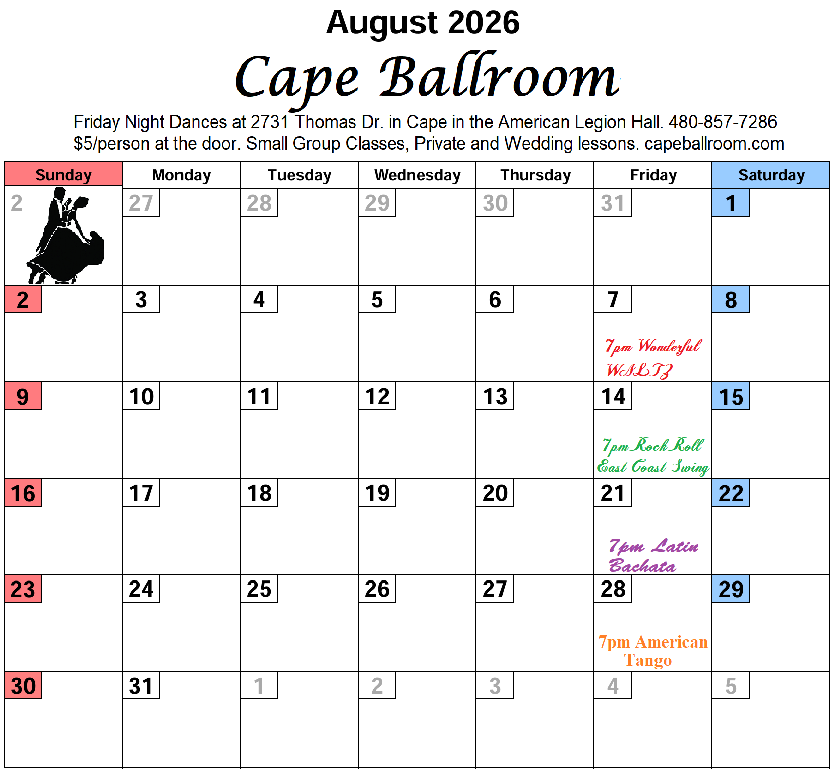 calendar AUG2026